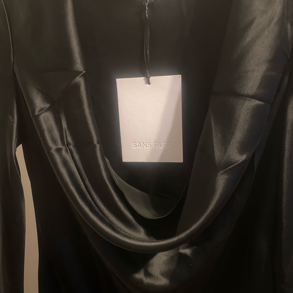 Retrofete Black Anna Cowl Neck Evening Dress